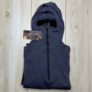Cafe Du Cycliste Berthe 1/2 Zip Wool Blend Hoodie Biking Sweater Mens Large NEW
